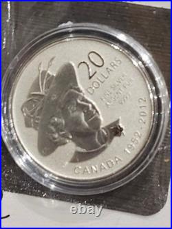 2012 Canada $20 Fine Silver Commemorative Coin Queen Elizabeth II Maple Leaf