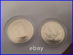 2012 Canada Maple Leaf 2 oz Silver Coin. 2x1oz Silver Coins