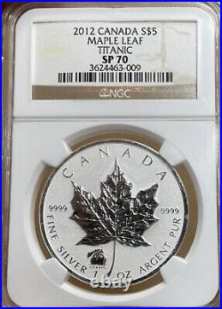 2012 Canada Titanic PRIVY NGC SP70 $5 Silver Maple Leaf Only 86 SP70 Graded