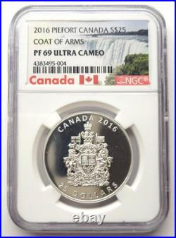 2013 1oz Silver Maple Leaf + 2016 1oz Piedfort Coat of Arms NGC/ANACS MS/PF 69