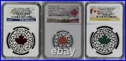 2013 2014 2018 CANADA Maple Leaf IMPRESSION $5 $20 NGC PF70 SP70 3-COIN SET