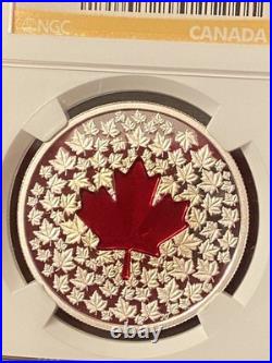 2013 CANADA $20 SILVER MAPLE LEAF IMPRESSION NGC PF 70 Ultra Cameo COLORIZED RED