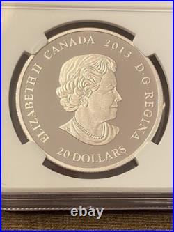2013 CANADA $20 SILVER MAPLE LEAF IMPRESSION NGC PF 70 Ultra Cameo COLORIZED RED
