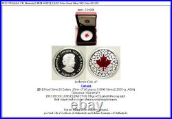 2013 CANADA UK Elizabeth II RED MAPLE LEAF Color Proof Silver $20 Coin i104089