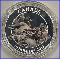 2013 Canada $10 DUCKS OF CANADA 3 Coin Silver Proof Set with RCM Duck Call