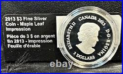 2013 Canada $20 Silver. 9999 Pure Maple Leaf Impression Colorized +box/case/coa