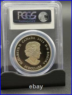 2013 Canada $20 Silver Maple Leaf Impression Red Enamel PCGS PR69DCAM 13B