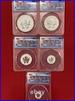 2013 Canada 25th Anniversary Silver Maple Leaf 6-Coin Set ANACS RP69 1st Release