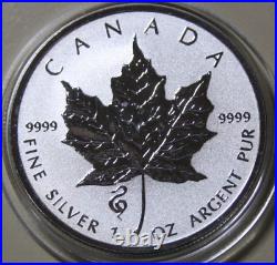 2013 Canada Maple Leaf $5 Silver 1 oz F#6844 Reverse Proof Privy Snake