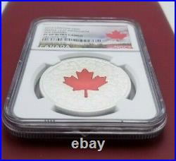2013 Canada Maple Leaf Impression Red Enamel $20 1 oz Silver NGC PF69 UC