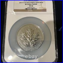 2013 Canada Maple Leaf Reverse Proof Silver 5Oz. 9999 NGC PF70