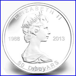 2013 Canada S$50 Maple Leaf 5 Oz. Silver 25th Anniversary NGC Reverse Proof PF70