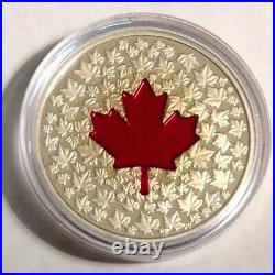 2013 Canadian $20 Silver Maple Leaf Impression Red Enamel 1oz Proof cd