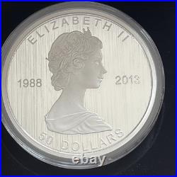 2013 Canadian 5oz Silver Coin 5oz 999 Silver 25th Anniversary of the Maple Leaf