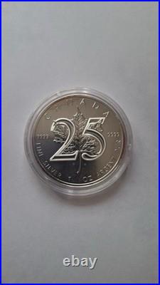 2013 Canadian Maple 25th Anniversary 1 oz. 9999 Fine Silver Bullion Coin