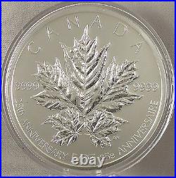 2013 Maple Leaf 5 oz. $50 Pure Silver Reverse Proof 25th Anniversary, ONLY 2,500