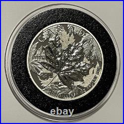 2013 Maple Leaf Piedfort High Relief Rare Round Coin 1 Troy Oz. 9999 Fine Silver
