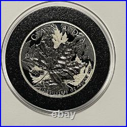 2013 Maple Leaf Piedfort High Relief Rare Round Coin 1 Troy Oz. 9999 Fine Silver