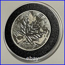 2013 Maple Leaf Piedfort High Relief Rare Round Coin 1 Troy Oz. 9999 Fine Silver