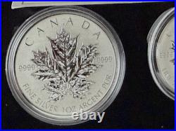 2013 Silver Maple Leaf Coin 25th Anniversary Pure Silver Fractional Set