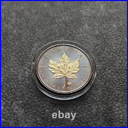 2014 1 oz Silver Silver Canada Canada Maple Leaf 24kt Gold Black Empire 500BU #2