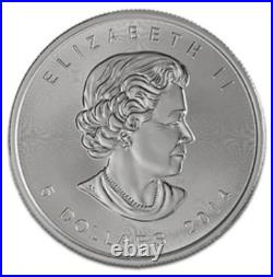 2014 1oz Silver Maple Leaf Royal Canadian Mint. 9999 Fine Silver in capsule