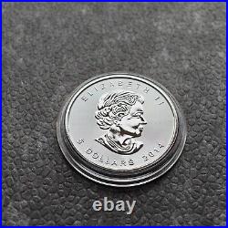 2014 1oz Silver Silver Canada Canada Maple Leaf 24ktGold Black Empire 500BU #429