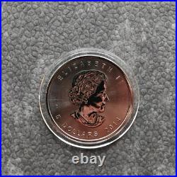 2014 1oz Silver Silver Canada Canada Maple Leaf 24ktGold Black Empire 500BU #429