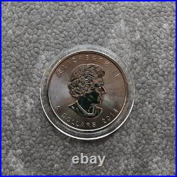 2014 1oz Silver Silver Canada Canada Maple Leaf 24ktGold Black Empire 500BU #429