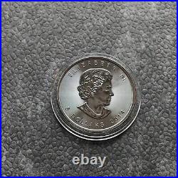 2014 1oz Silver Silver Canada Canada Maple Leaf 24ktGold Black Empire 500BU #429