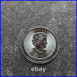 2014 1oz Silver Silver Canada Canada Maple Leaf 24ktGold Black Empire 500BU #429