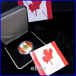 2014 CANADA $5 Dollars Patriotic Maple Leaf 1oz 9999 SILVER Gilded 500 pc