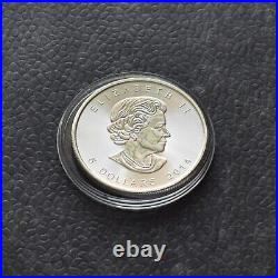 2014 Canada 1 oz Silver Silver Gilded 24kt Gold Maple Leaf ONLY 5000 BU