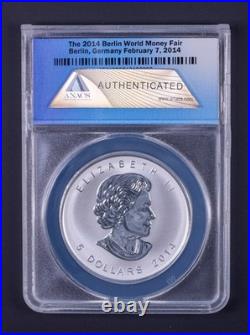 2014 Canada 1oz Maple Leaf Silver Berlin World Fair Privy ANACS RP70DCAM REB060 2014 Canada 1oz Maple Leaf Silver Berlin World Fair Privy ANACS RP70DCAM REB060