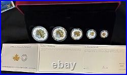 2014 Canada Fractional Silver Proof Set. 9999 Pure The Maple Leaf +box/case/coa