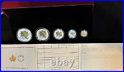 2014 Canada Fractional Silver Proof Set. 9999 Pure The Maple Leaf +box/case/coa