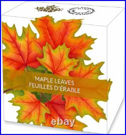 2014 Canada MAPLE LEAVES. 999 1 oz silver $20 GLOW-IN-THE DARK proof coin