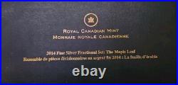 2014 Canadian Silver Maple Leaf Fractional Coin Set/Gold Gilded, OGP & COA. Rare