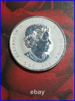 2015 1 Ounce $5.9999 Fine Silver Canada Maple Leaf E=mc2 Prevy Queen Elizabeth