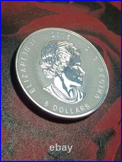 2015 1 Ounce $5.9999 Fine Silver Canada Maple Leaf E=mc2 Prevy Queen Elizabeth