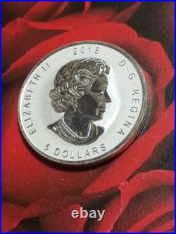 2015 1 Ounce $5.9999 Fine Silver Canada Maple Leaf E=mc2 Prevy Queen Elizabeth