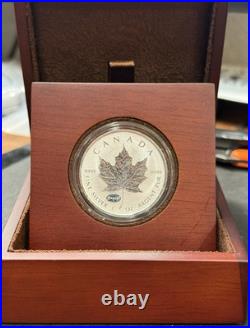 2015 1 Oz 9999 Canada Silver Maple Leaf E=mc² Privy Mark Nice APMEX Wood Display
