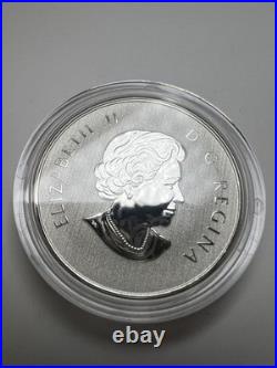 2015 $10 Canadian Maple Leaves 1/2oz silver coin with COA