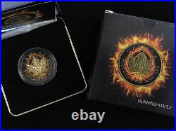 2015 1oz Burning Maple Leaf Ruthenium Coin 0.999 Silver