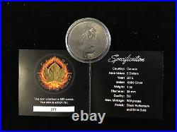 2015 1oz Burning Maple Leaf Ruthenium Coin 0.999 Silver