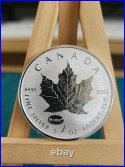 2015 1oz Canadian Maple Leaf Silver coin with E=mc^2 Einstein Privy RARE GENUINE