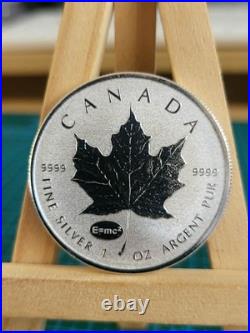 2015 1oz Canadian Maple Leaf Silver coin with E=mc^2 Einstein Privy RARE GENUINE