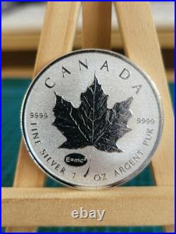2015 1oz Canadian Maple Leaf Silver coin with E=mc^2 Einstein Privy RARE GENUINE