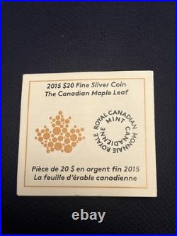 2015 $20 Fine Silver Canadian Maple Leaf 31.5g Silver Coin