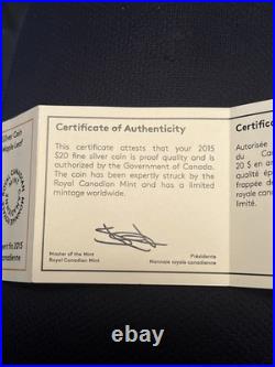 2015 $20 Fine Silver Canadian Maple Leaf 31.5g Silver Coin